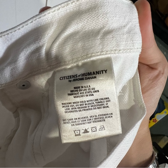 Citizens of Humanity Dree Crop High Rise Straight Slim White Jeans Size 24 - Picture 10 of 10